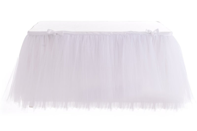 HB HBB MAGIC Table Skirt Wedding Baby Shower Birthday Bridal Shower Party White Tutu Table Skirt 9ft - Image 3